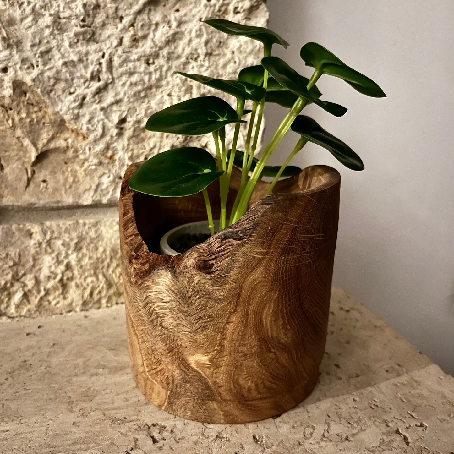 Oak Plant Holder from Grandpa’s tree, tung oil finish