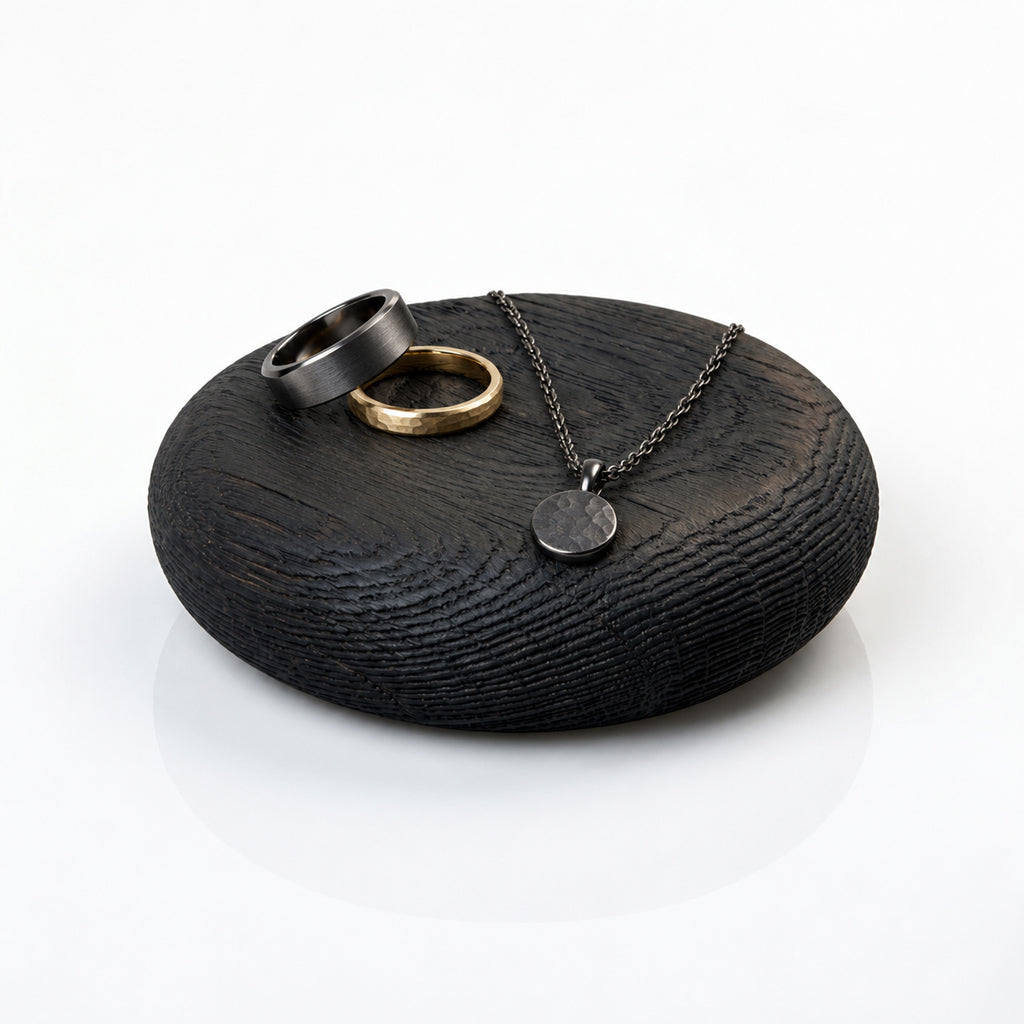 Pebble Jewelry Holder, 4" Round, Maple