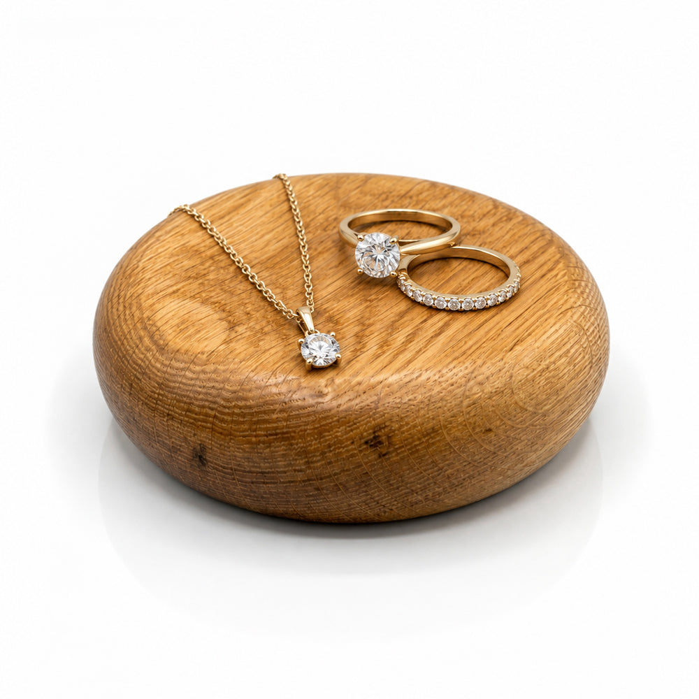 Pebble Jewelry Holder, 4" Round, Maple